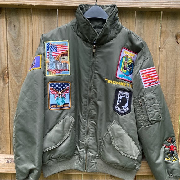 Vintage Air Pilot USS Dwight Eisenhower Bomber Flight Jacket - Picture 5 of 14